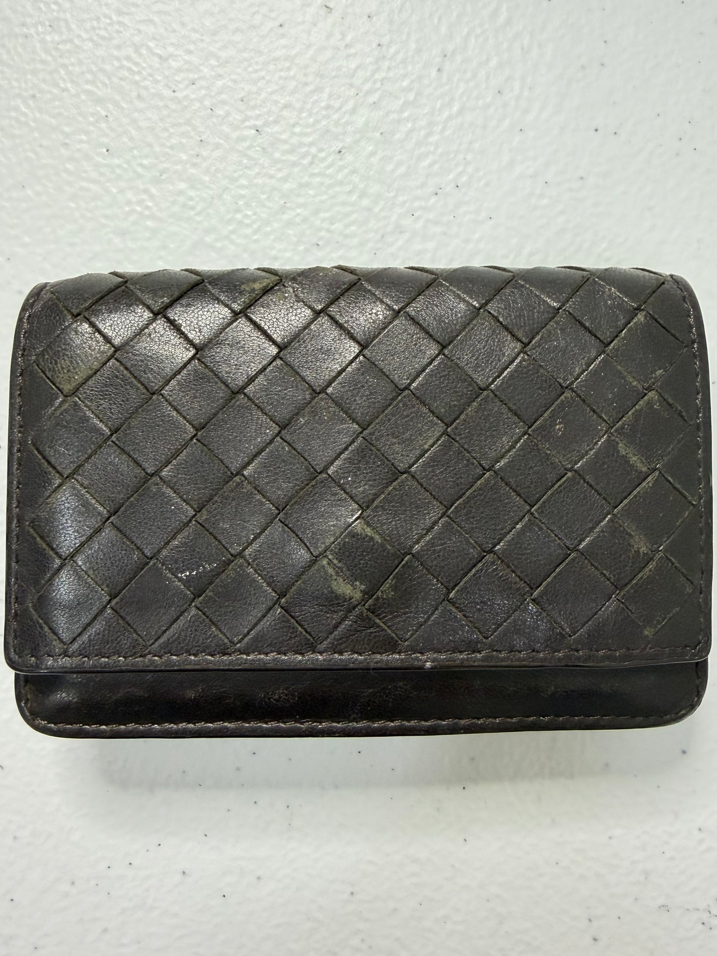 BOTTEGA VENETA Brown Intrecciato Card Holder