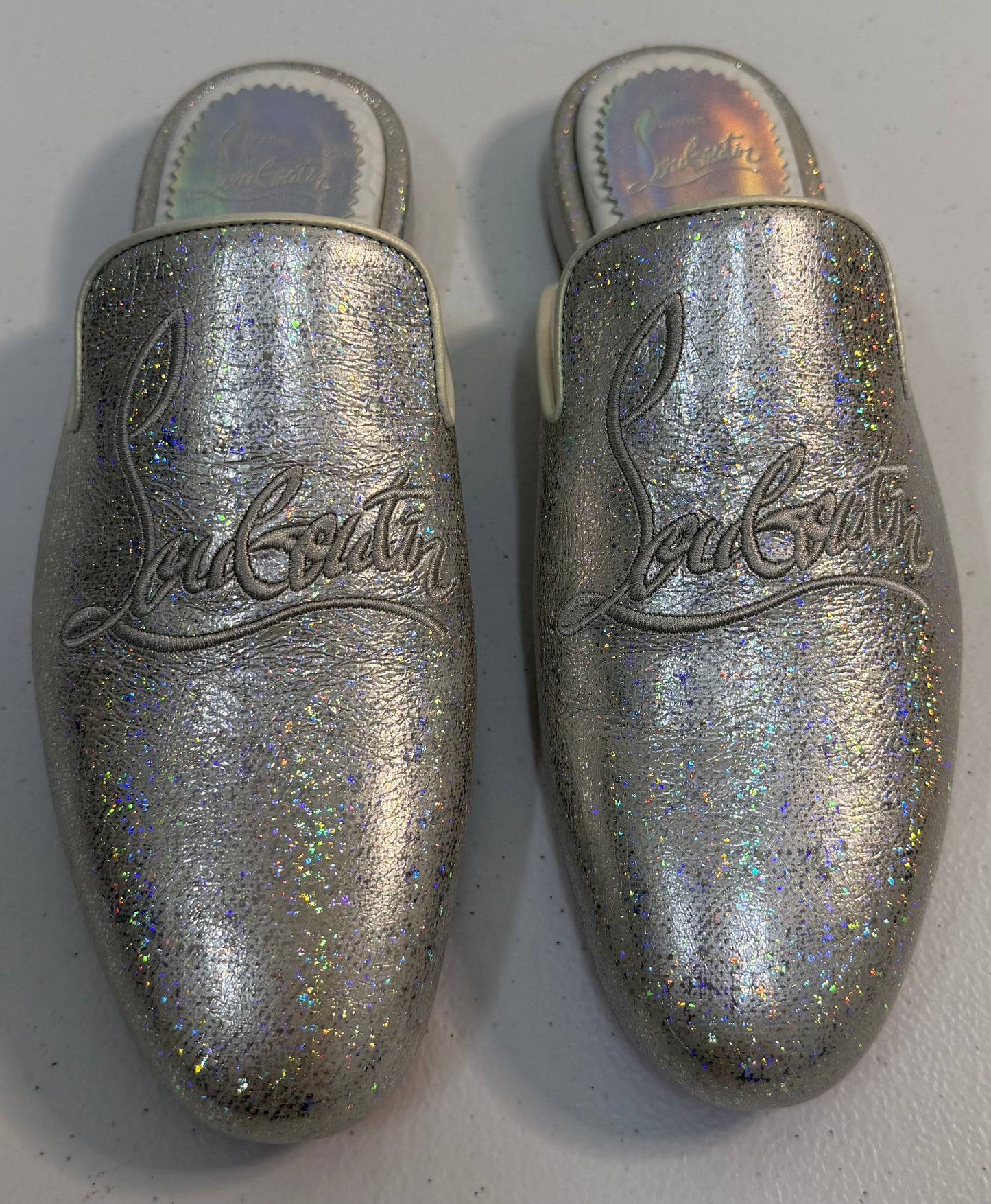 CHRISTIAN LOUBOUTIN Coolito Flat Silver