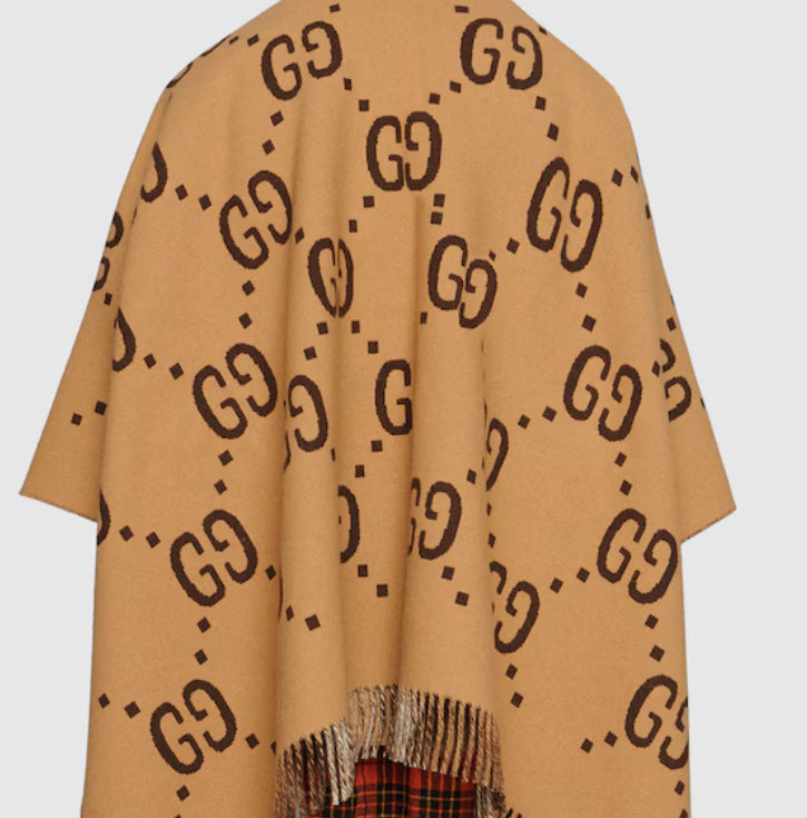 GUCCI GG Wool Cape Reversible