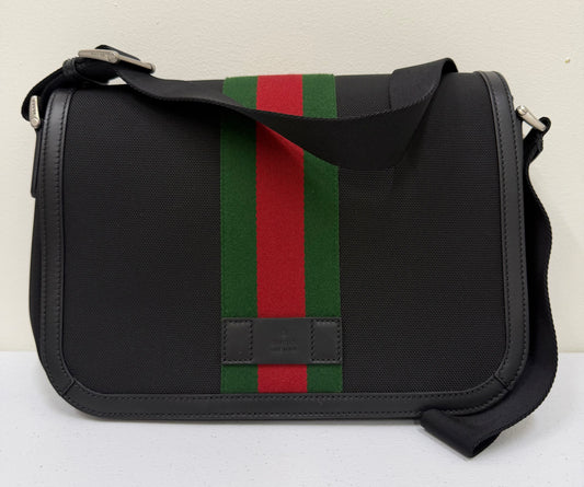GUCCI Techno Canvas Web Flap Messenger