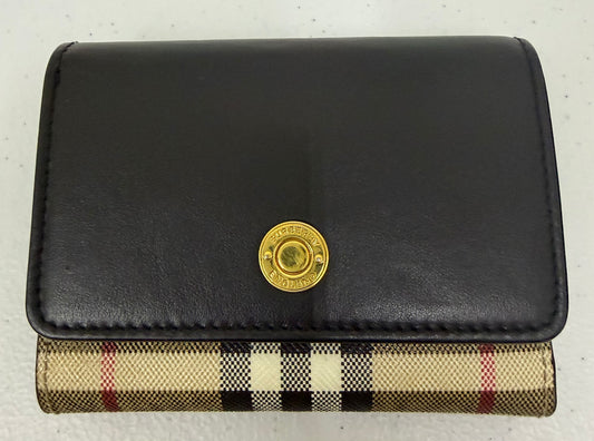 BURBERRY Calfskin Check Hannah Wallet