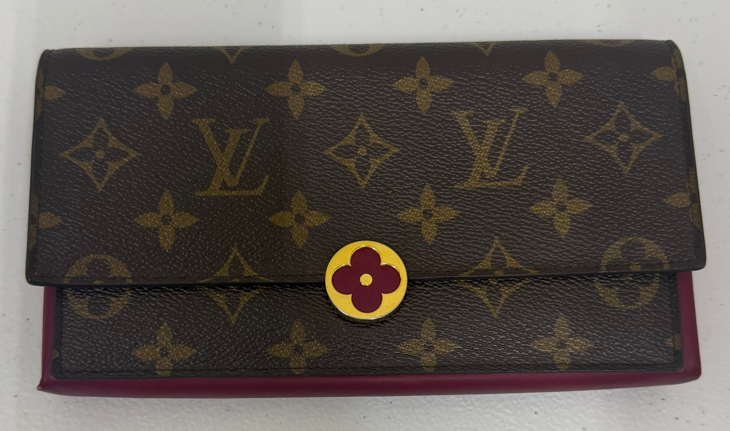 LOUIS VUITTON Flore Long Wallet Monogram Canvas