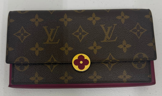 LOUIS VUITTON Flore Long Wallet Monogram Canvas