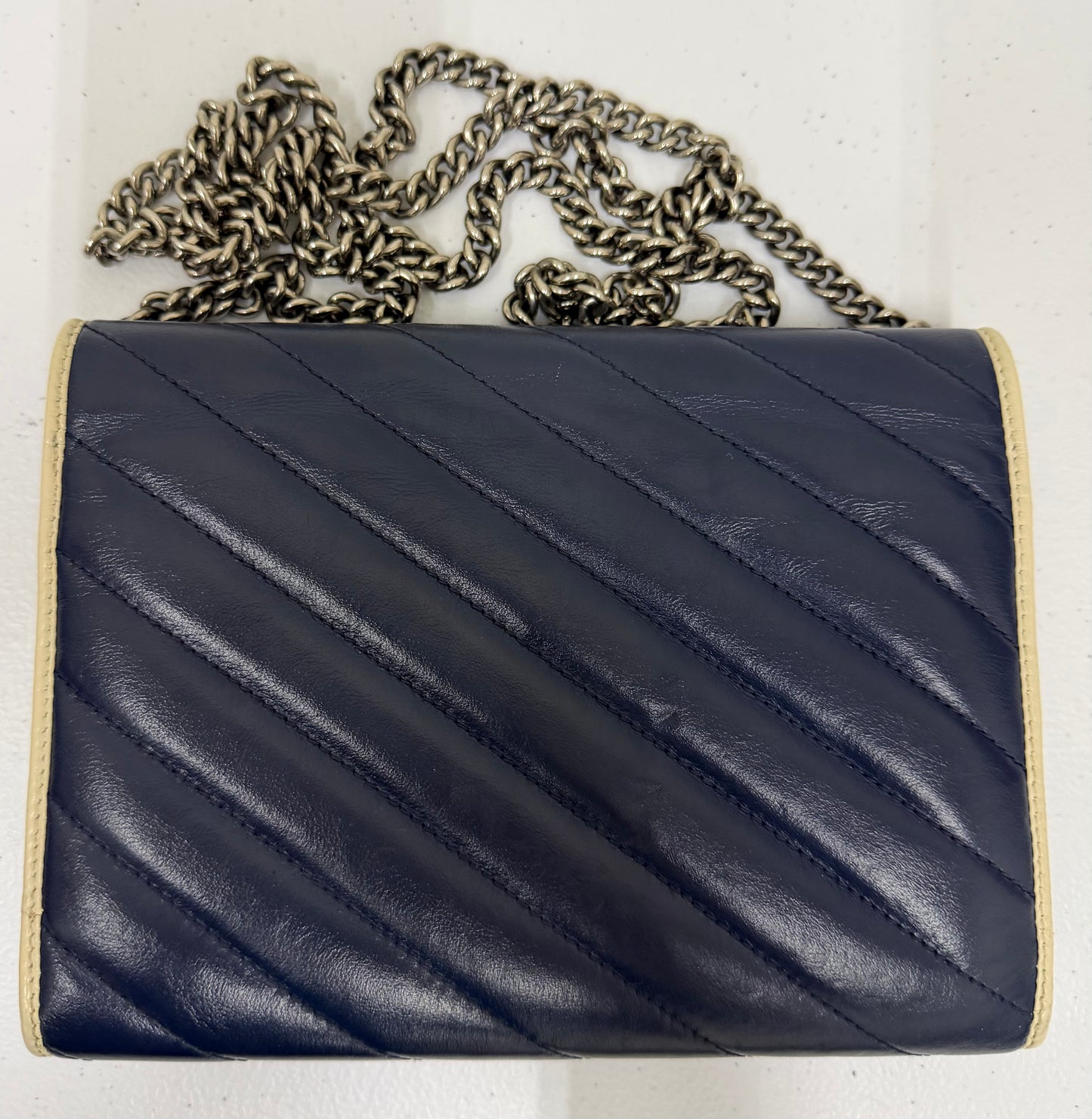 GUCCI GG Blue and White Evening Bags