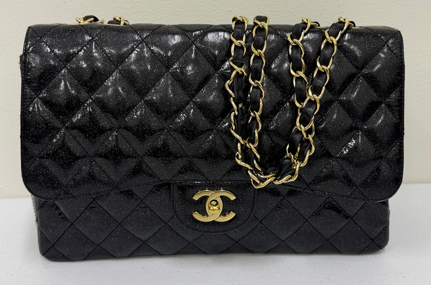 CHANEL Classic Glitter Jumbo Single Flap