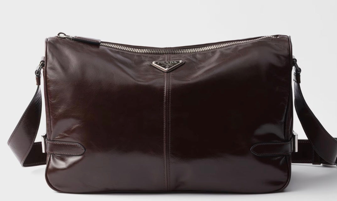 PRADA Dark Brown Leather Crossbody bags