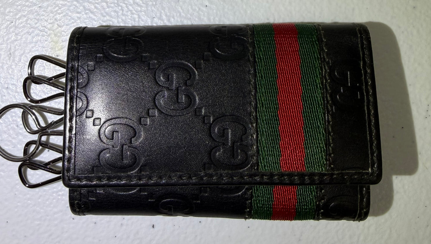 GUCCI  Black Web Signature Key Holder