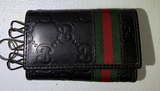 GUCCI  Black Web Signature Key Holder