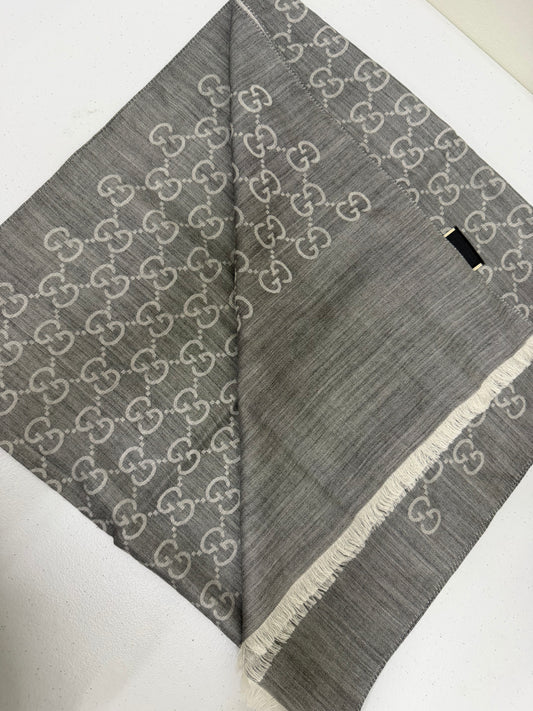 GUCCI Gray Wool Scarf
