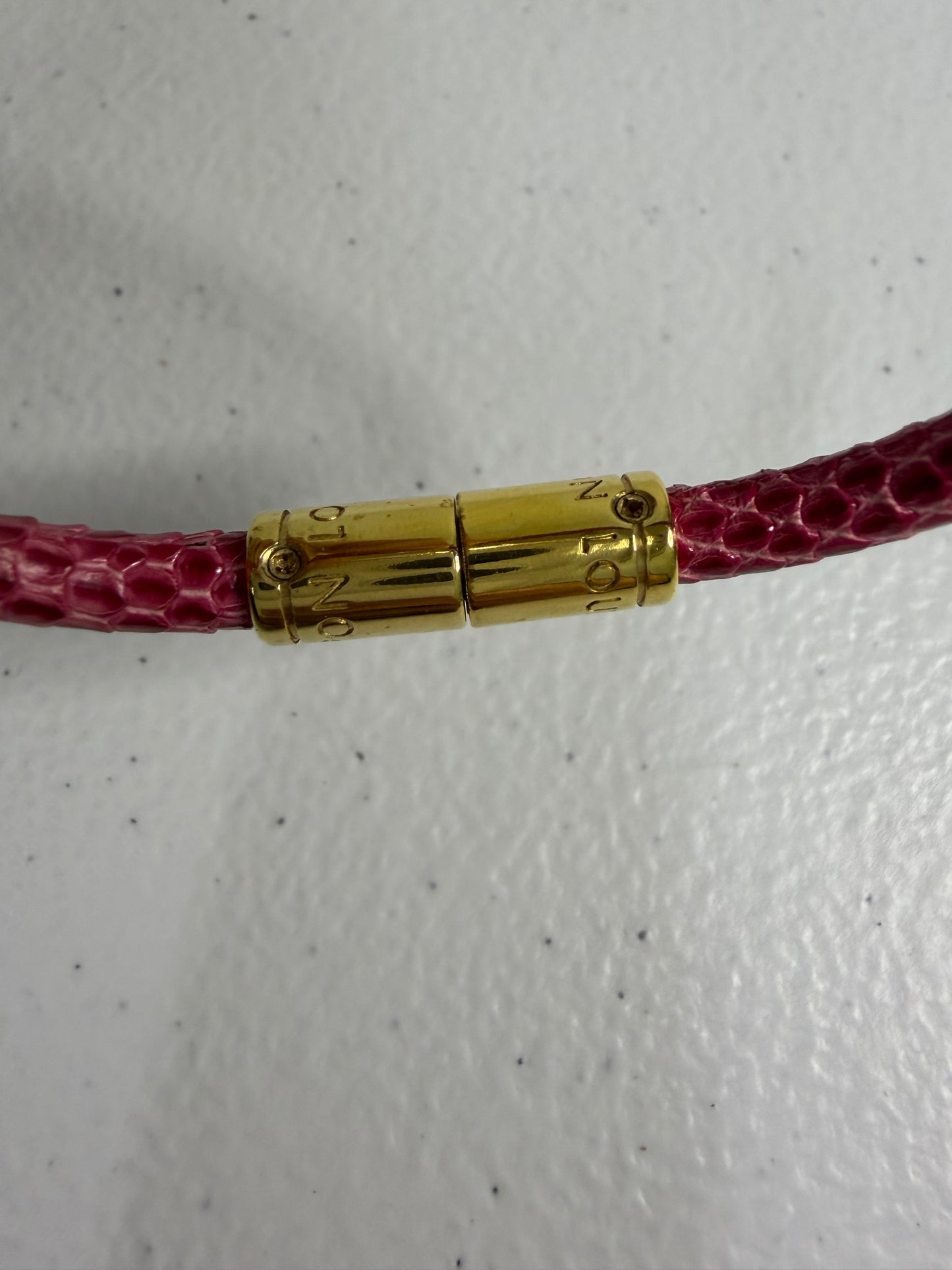 LOUIS VUITTON Fuchsia Pink Lizard Bracelet