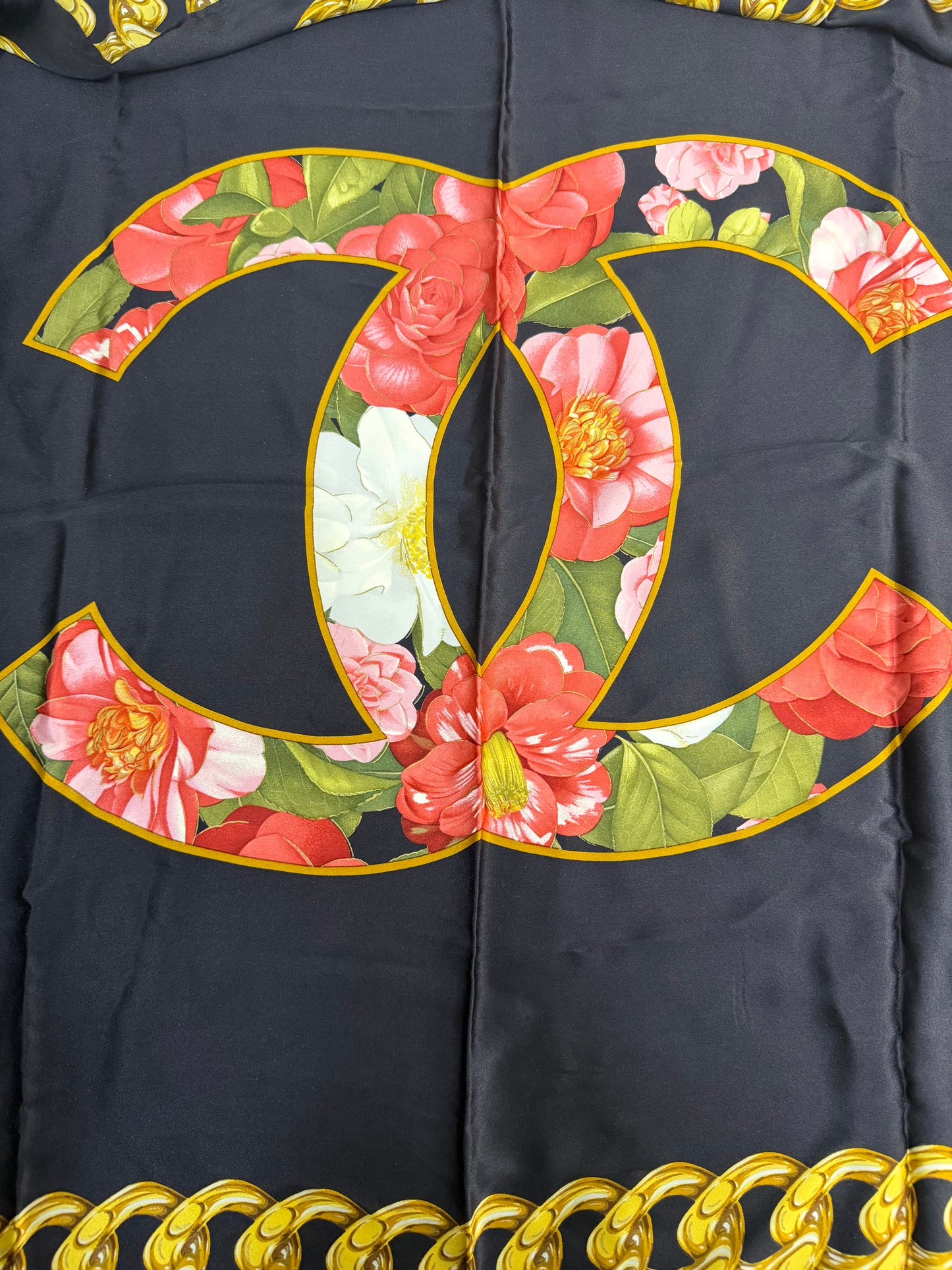 CHANEL Silk Vintage Scarf CC