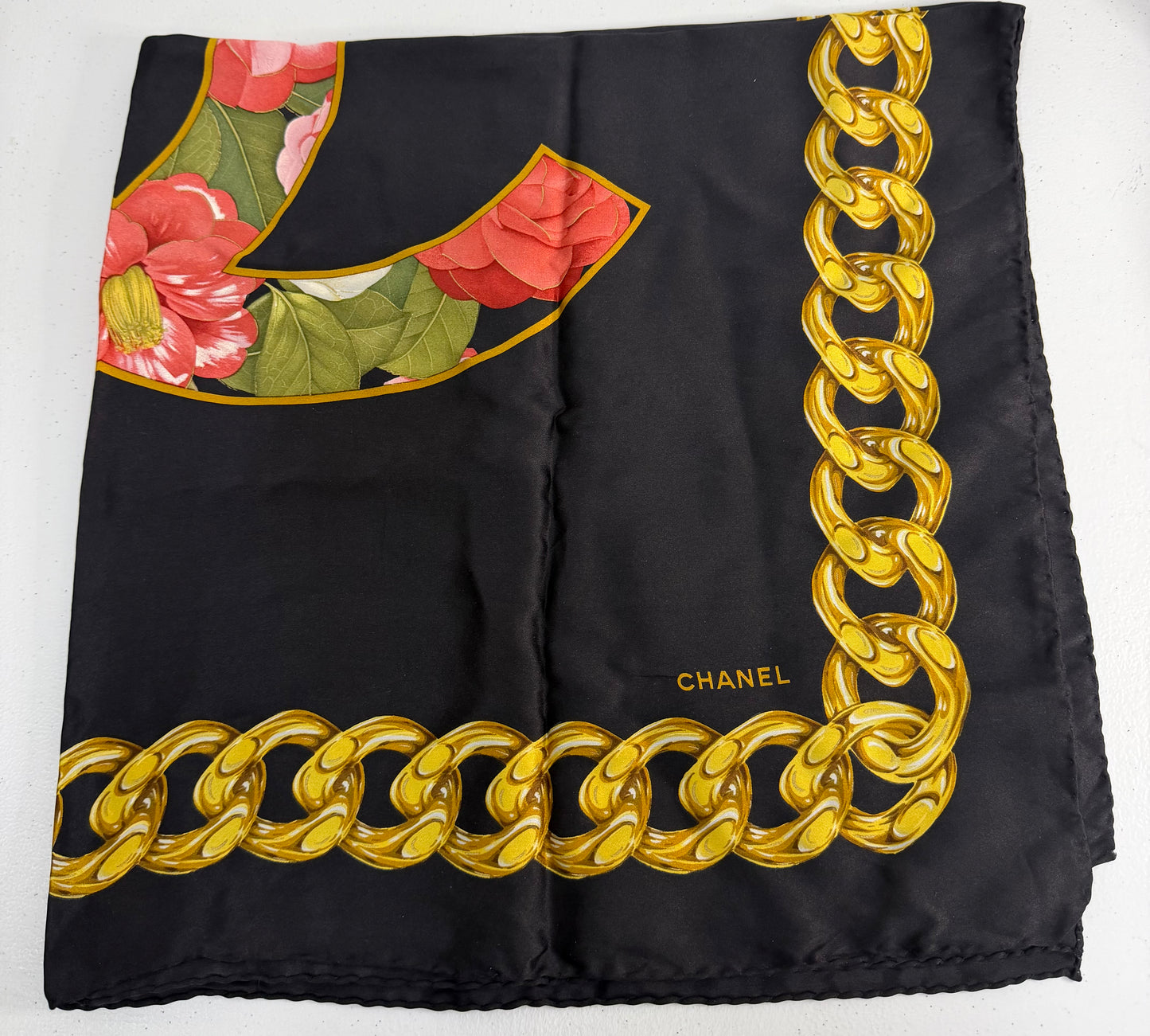 CHANEL Silk Vintage Scarf CC