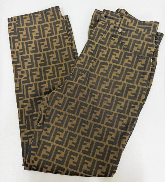 FENDI FF Pants Brown