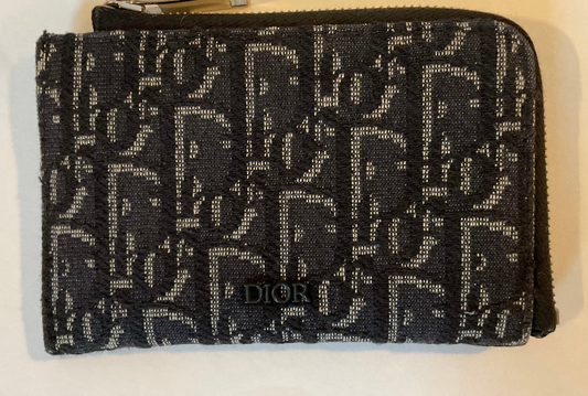 CHRISTIAN DIOR Oblique Zip Card Holder Wallet