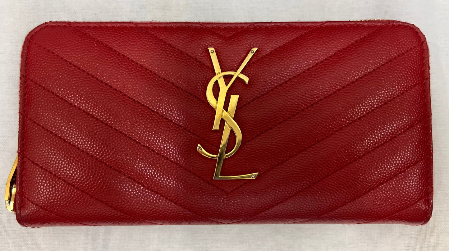 YSL Saint Laurent Zippy Wallet Red