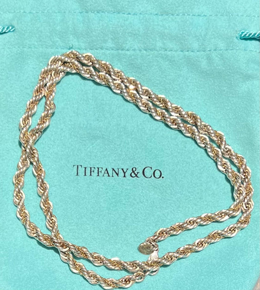 TIFFANY &CO Necklace Silver and 18k Gold