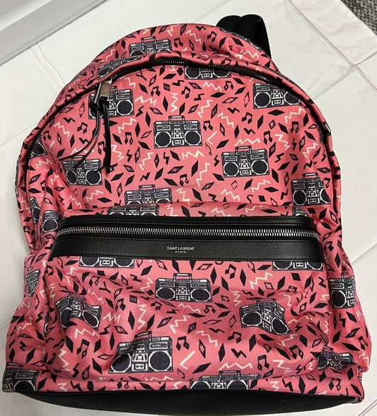 SAINT LAURENT Radio Print City Backpack