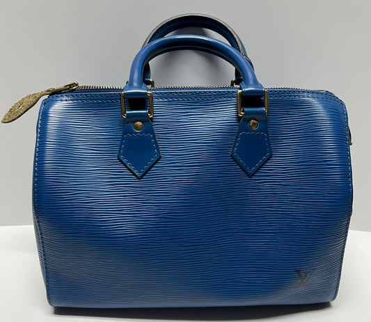 LOUIS VUITTON Speedy 25 Epi Blue