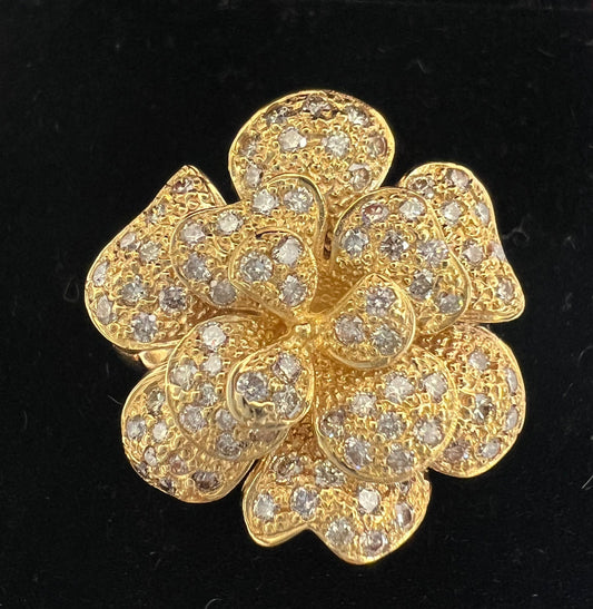 FINE JEWELRY Diamond Camellia Flowers Ring