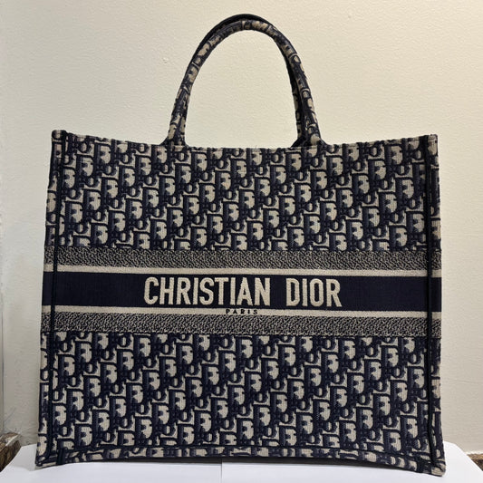CHRISTIAN DIOR Oblique Large Book Tote Blue