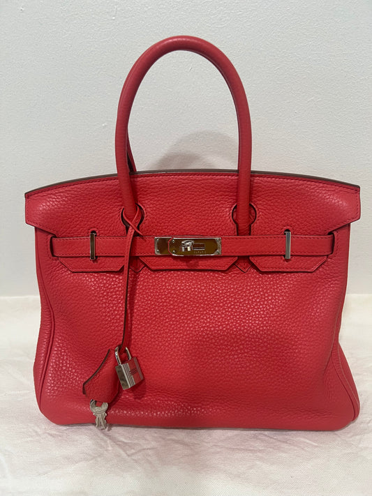 HERMÈS Birkin 30 in Bougainvillea Clemence Leather