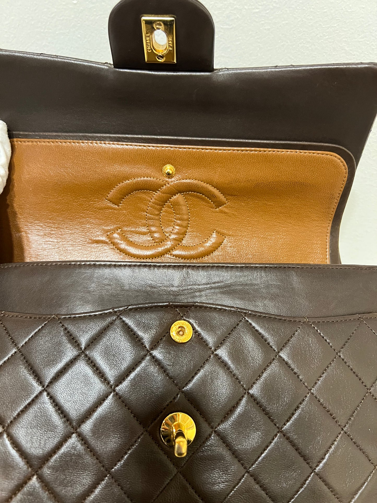 CHANEL Classic Double Flap Brown