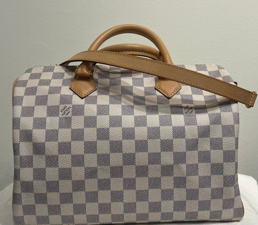 LOUIS VUITTON Speedy 30 Bandoulière Azur Damier