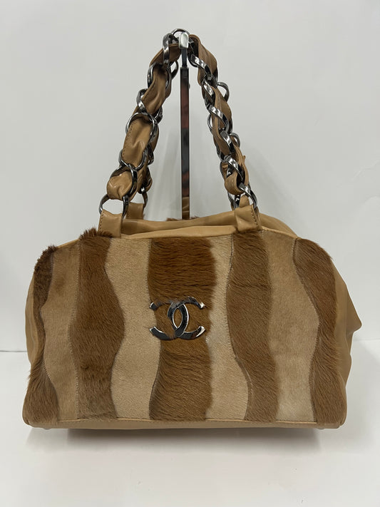 CHANEL CC Pony Bowling Shoulder Bag