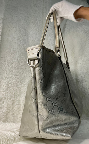 Silver Gucci GG Imprime Joy Tote Bag